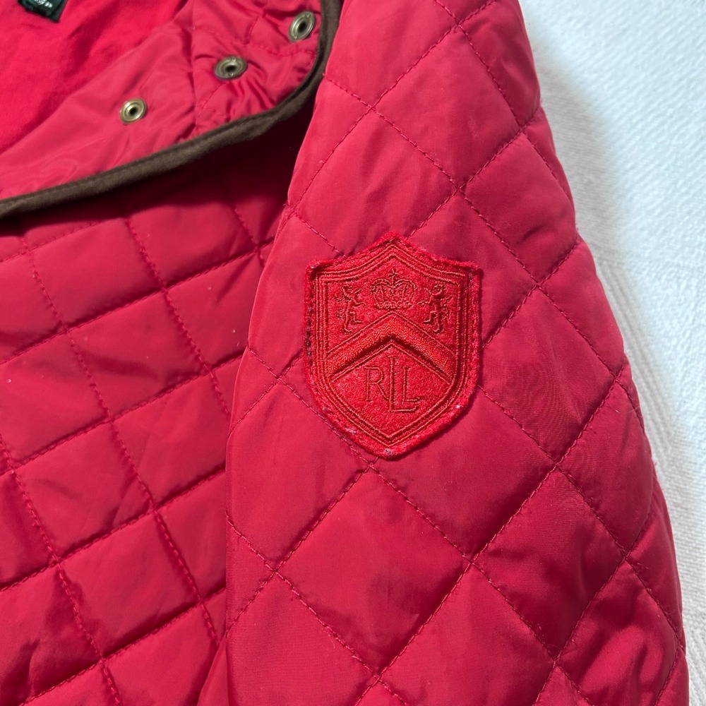 Lauren Ralph Lauren Quilted Jacket Red Size Small Snap Button Pockets RL‎ Logo - Picture 4 of 8